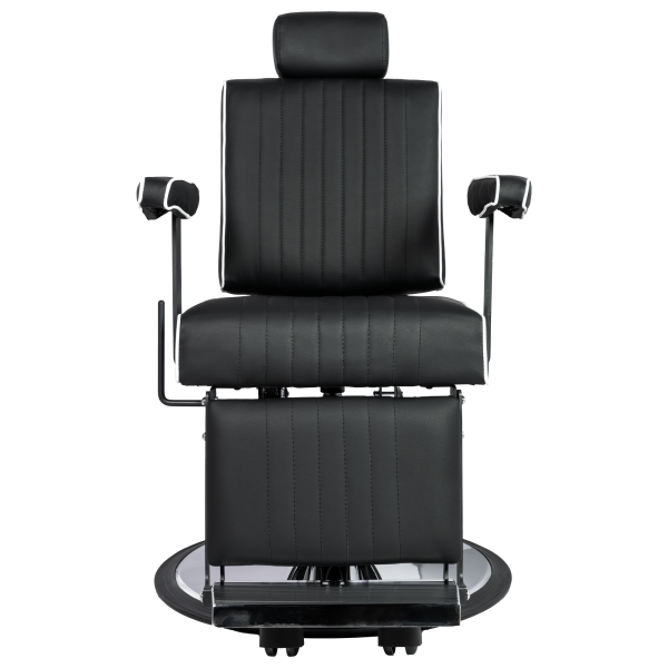 Karma Nerang Barber Chair Black & Chrome with White Piping 04150102WP - image 4