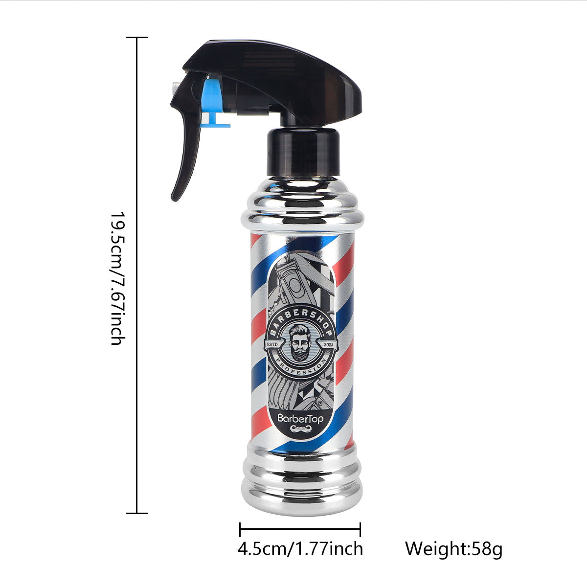 Bob Spray Bottle Purple with Barber Pole Design - 180ml - image 4