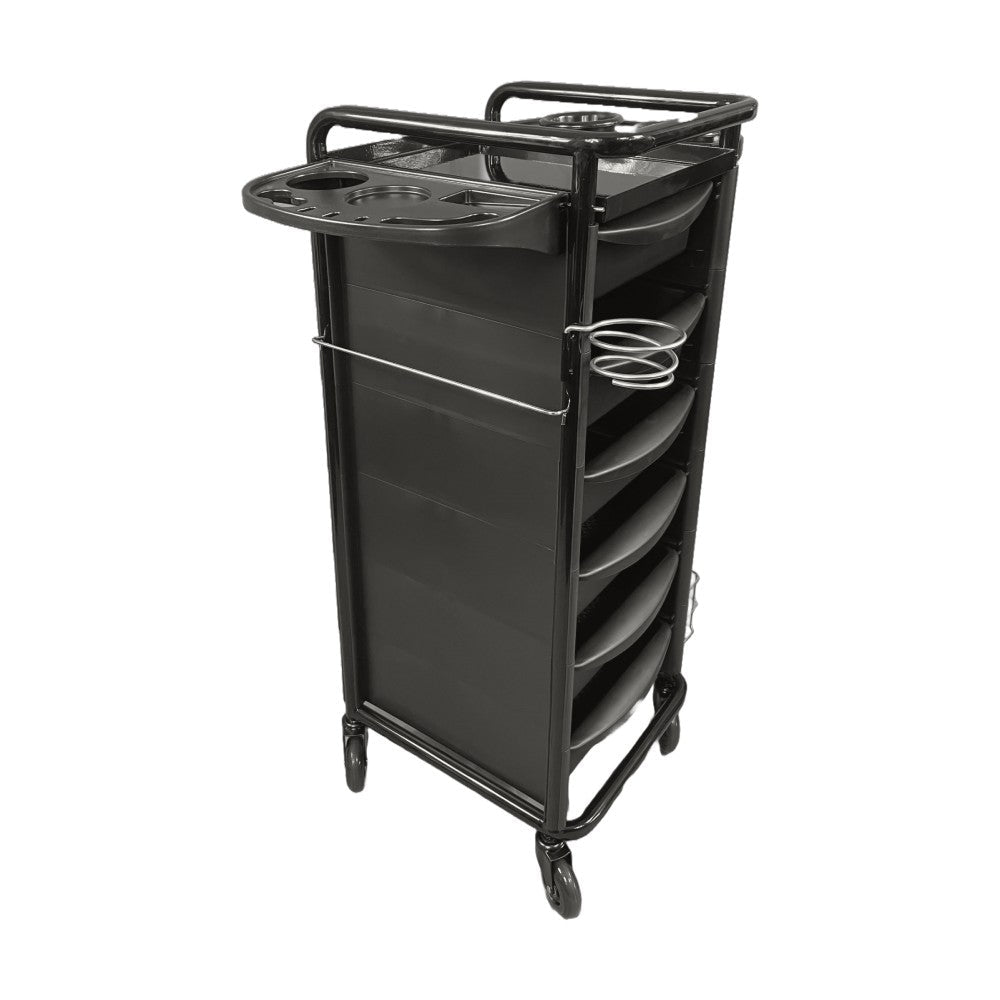 Karma Darwin Full Metal 7 Tier Hair Salon Super Heavy Duty Trolley Black 080501 - Fully Assembled - image 5
