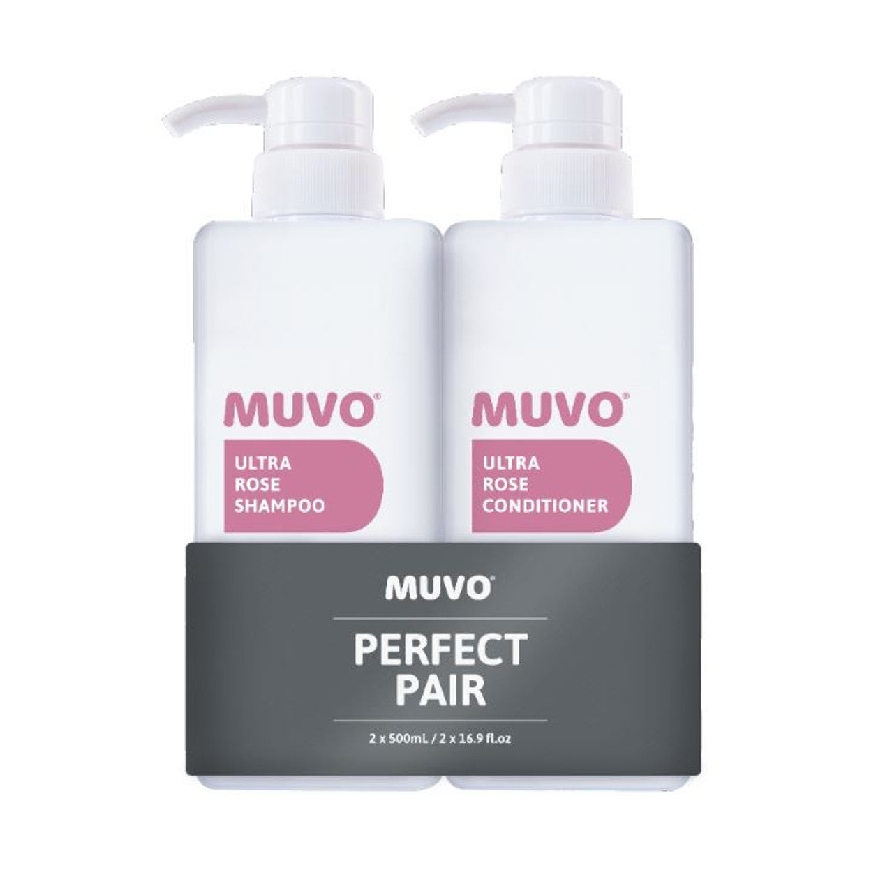 Muvo Ultra Rose Shampoo and Conditioner 500ml Duo