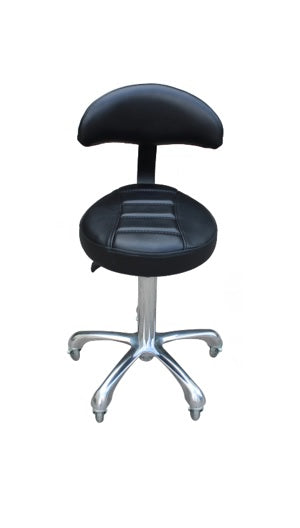 Karma South Burnie Salon Cutting Stool with Back Rest Black 07030102