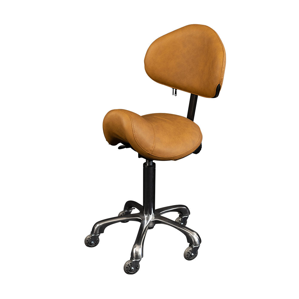 Karma Cradle Mountain Salon Stool with Back Tan No.05 07070501