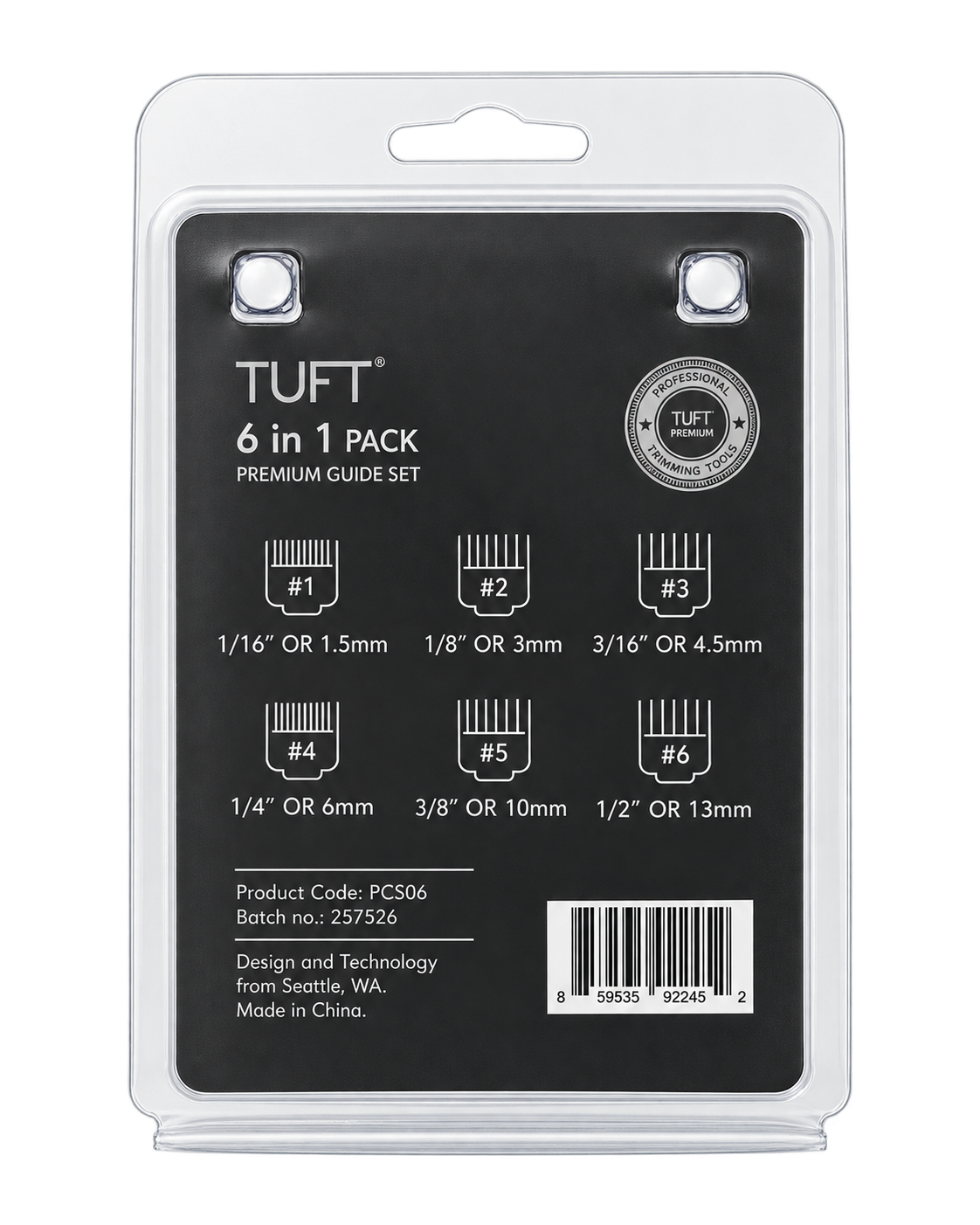 TUFT Non-Magnetic Premium Clipper Comb Attachments - 6 Pack - image 3