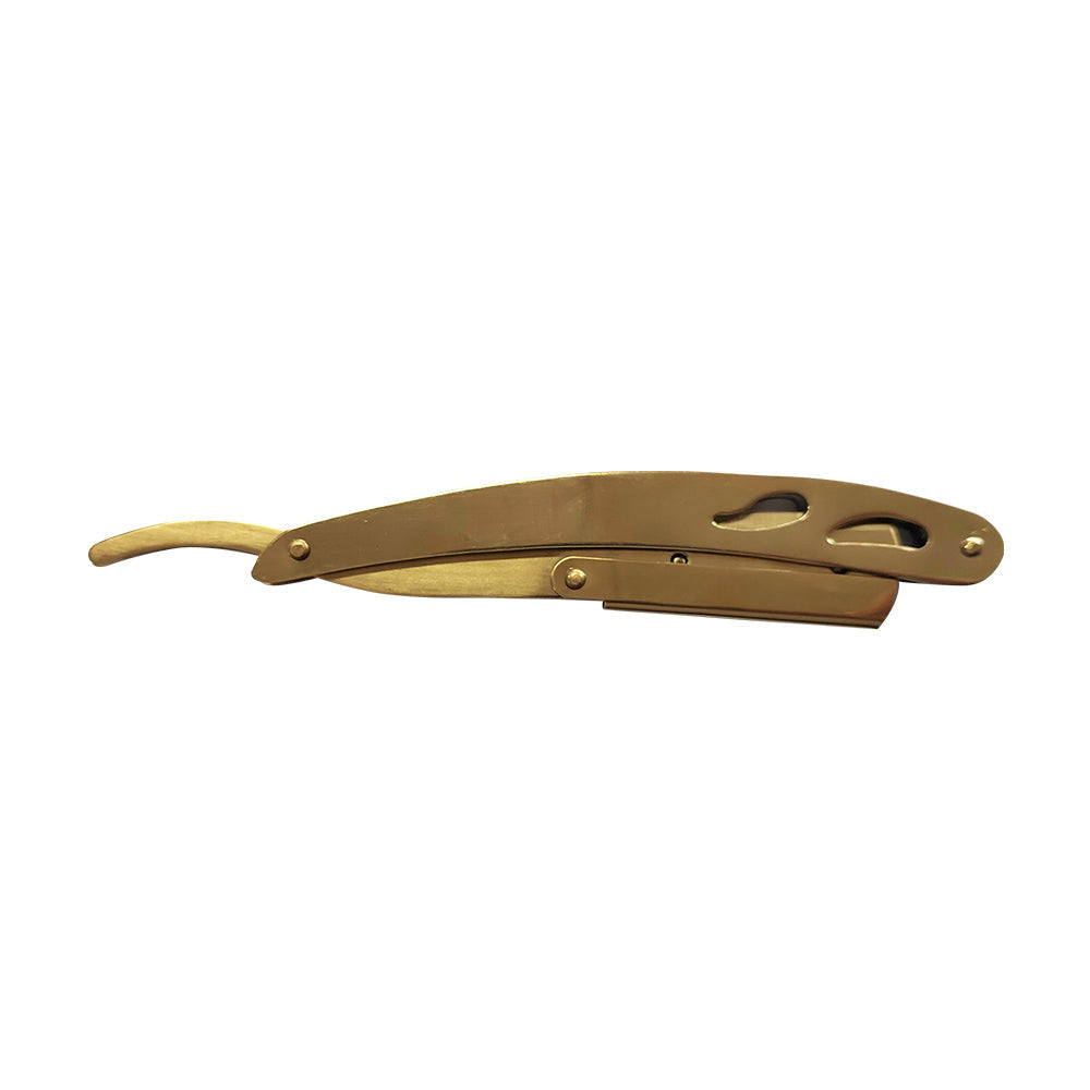 BOB Butterfly Metal Handle Cut Throat Shaving Razor - Gold