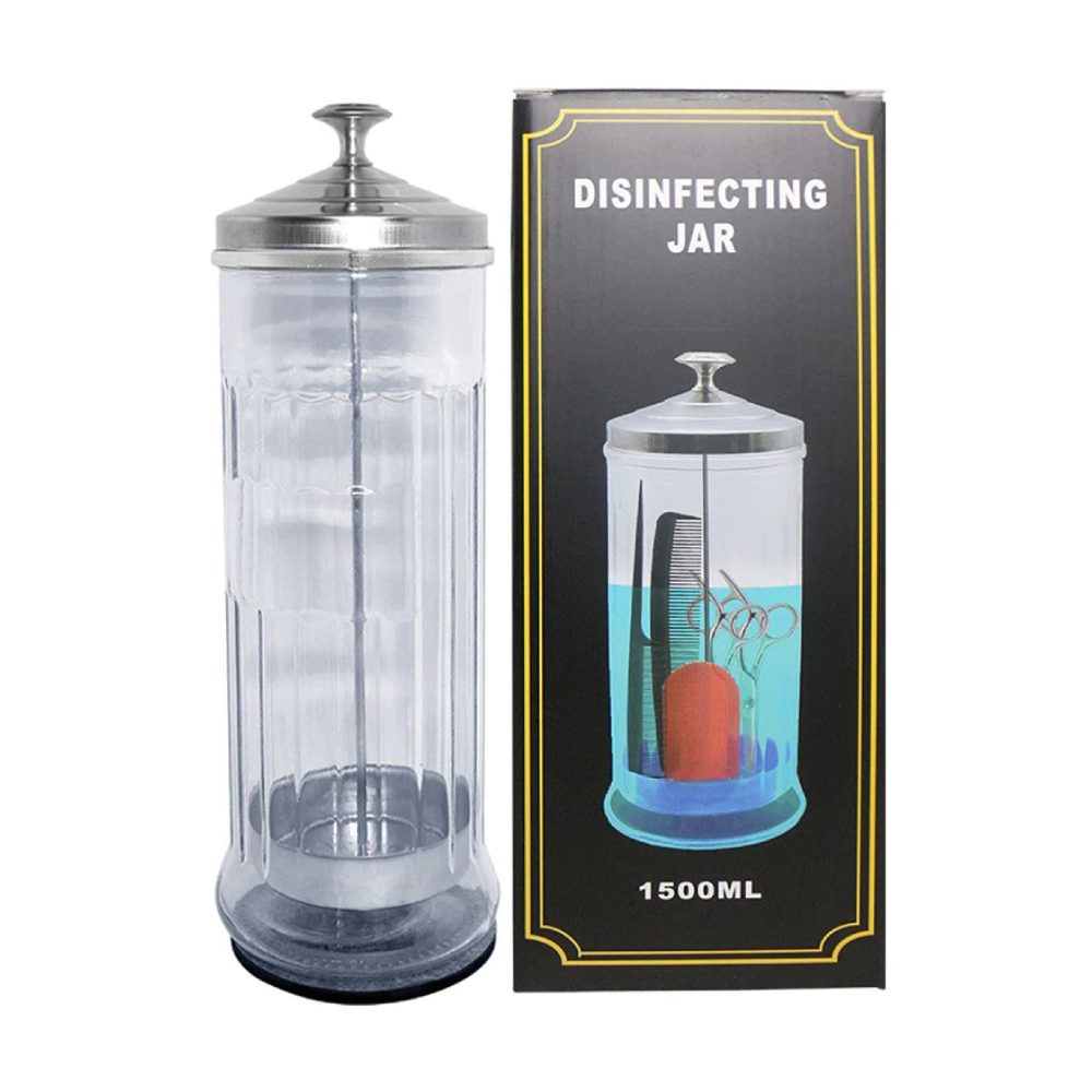 Bob Glass Disinfecting Jar 1500ml with Tray