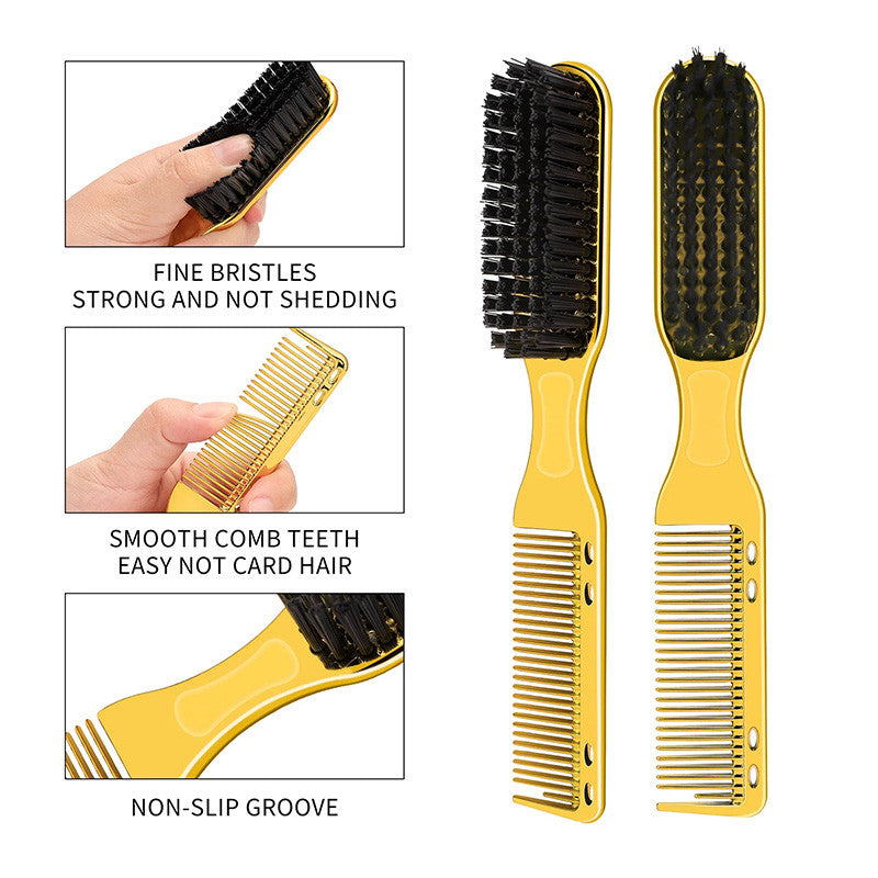 Bob Gold 2 in1 Combined Fade Brush with Comb - image 2