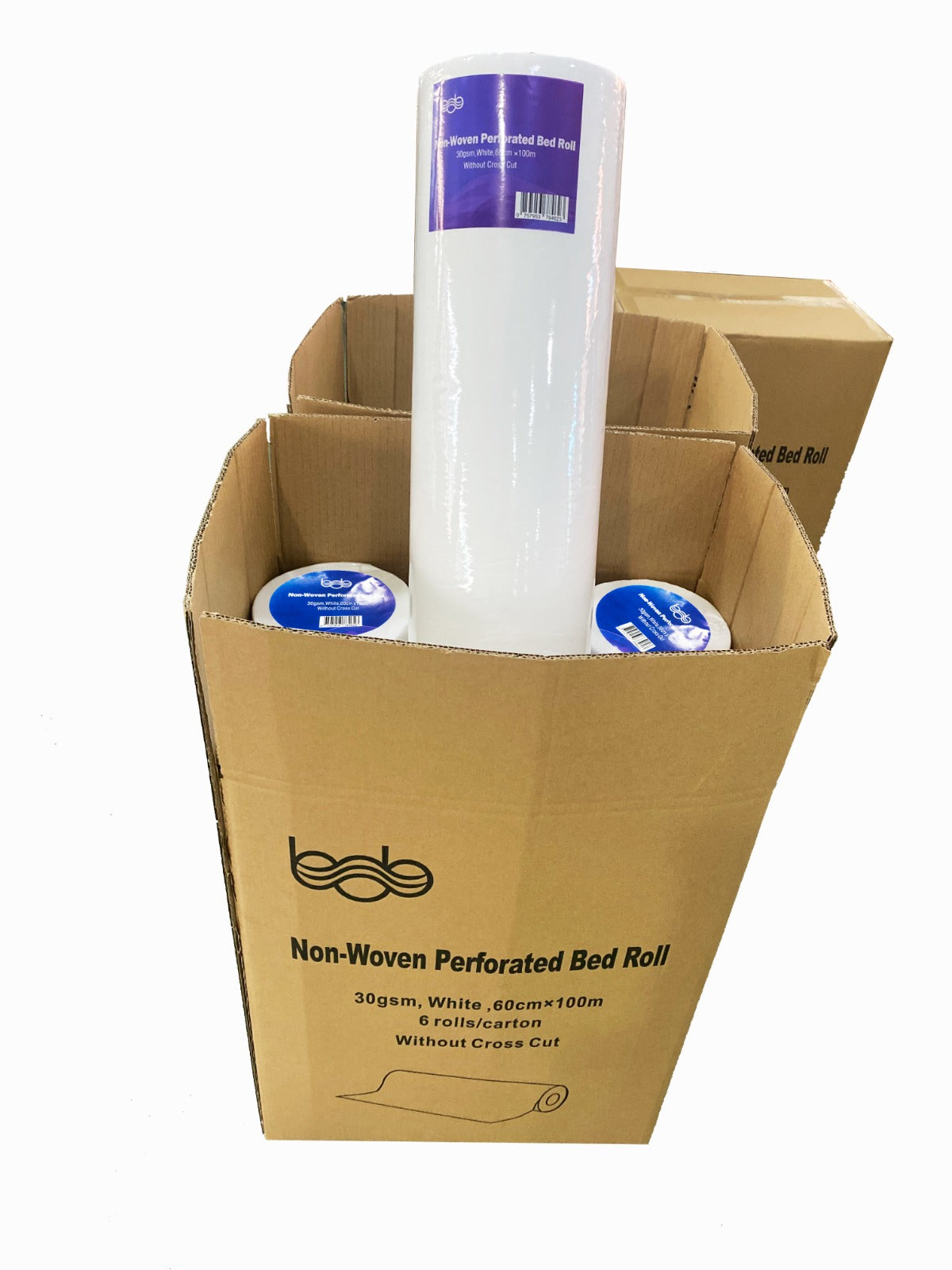 Carton of 6x Bob 100m Premium Disposable Bed Roll Non-Woven Perforated 60cm x 200cm - 300 Sheets in Total - image 4
