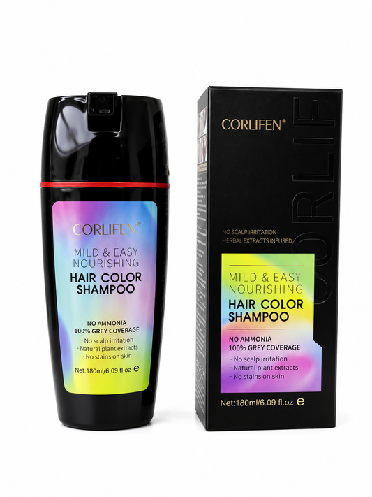 CORLIFEN Permanent Ammonia-Free Vegan Hair and Beard Colouring Shampoo 180ml - Brown