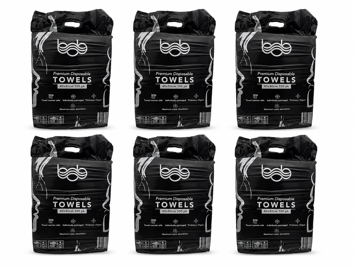 Carton of BOB Premium Professional Disposable Hair Salon and Barber Towel 40x80cm 6 Bags