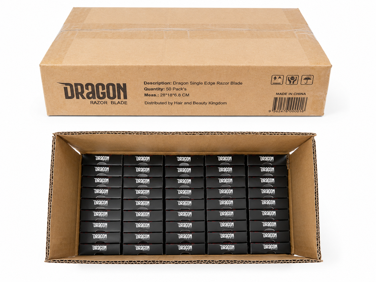 Carton of 200x Dragon Single Edge Professional Razor Blade Refill - 100 Swedish Stainless Steel Blades