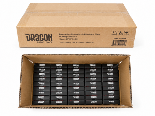 Carton of 200x Dragon Single Edge Professional Razor Blade Refill - 100 Swedish Stainless Steel Blades