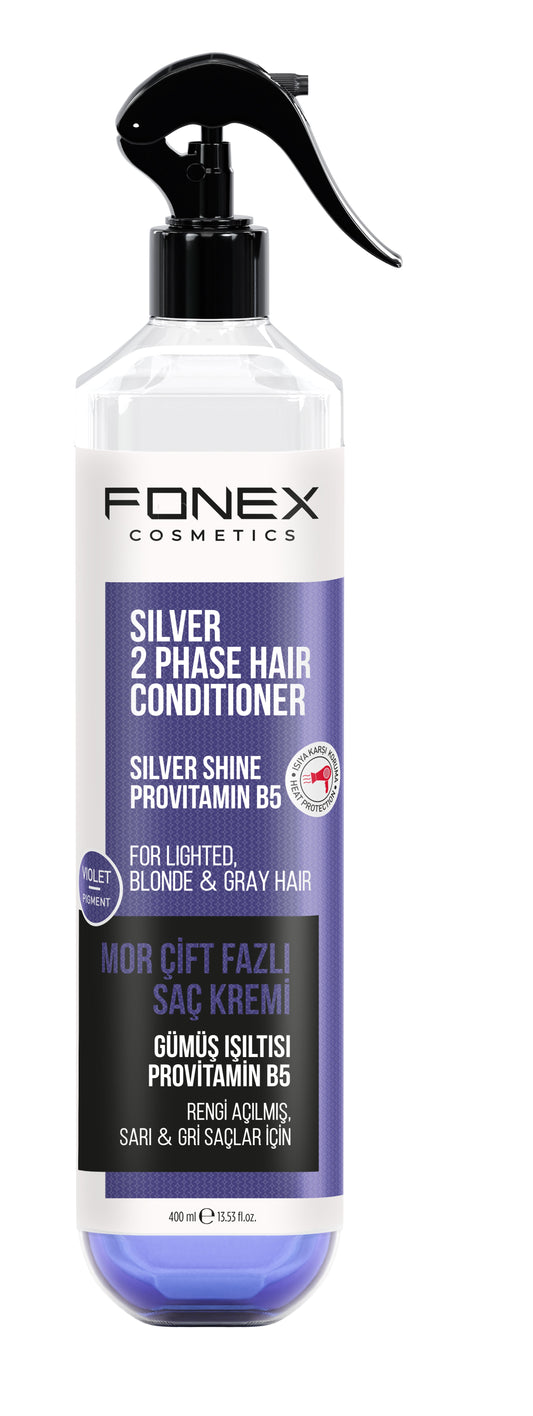 Fonex Silver Bi-Phase Leave-In Hair Treatment Spray 400ml – Blonde & Grey Hair