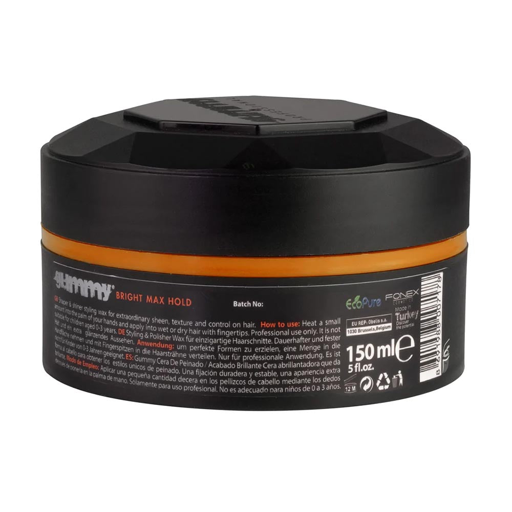 3x Gummy Professional Bright Finish Orange Hair Styling Wax 150ml - image 3