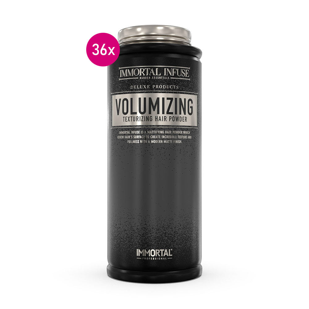 Immortal Infuse Volume Mattifying Hair Styling Powder 30gr Black - Bonus 33% Free - 36 Piece with Display Stand