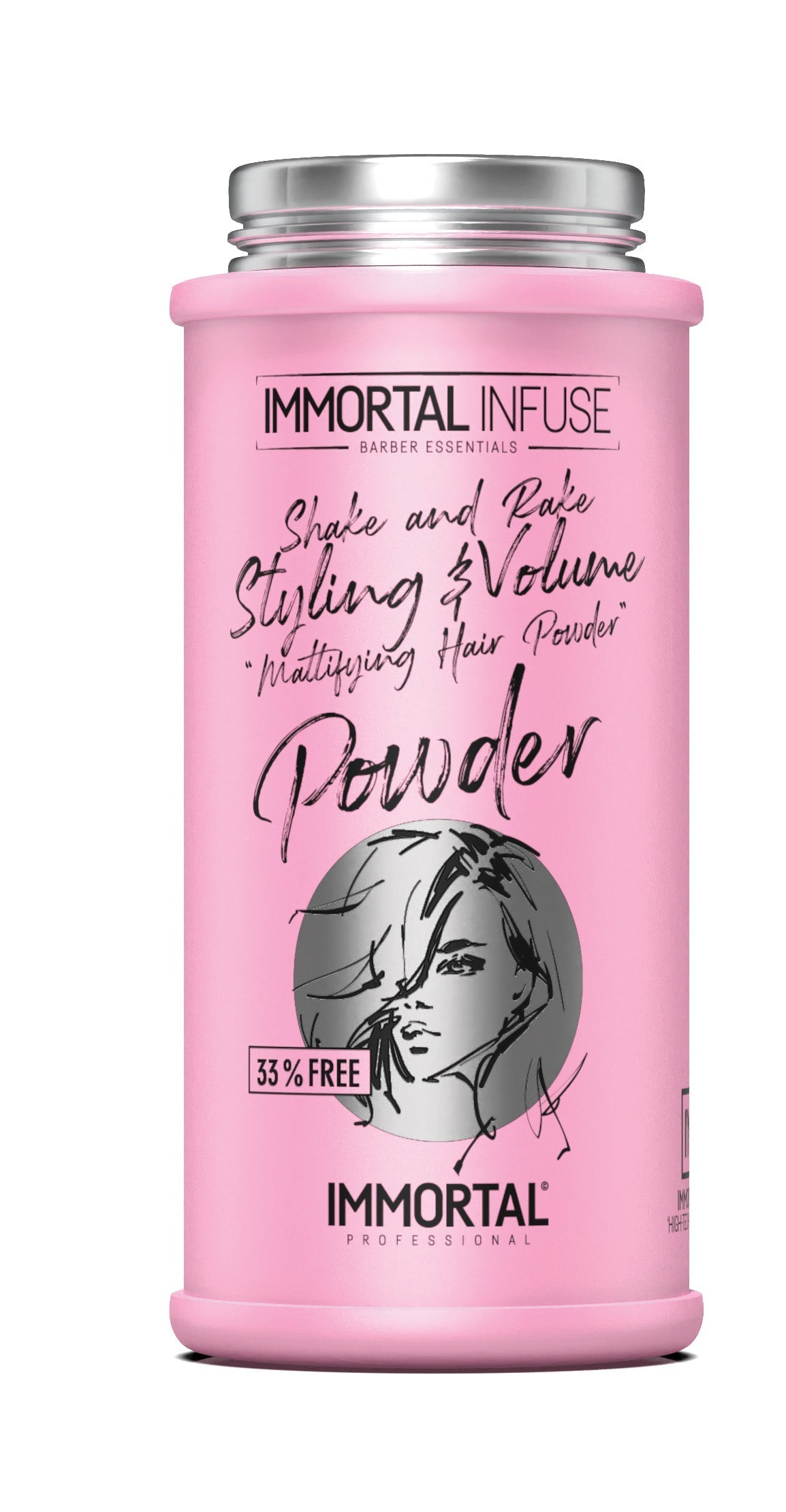 Immortal Styling and Volume Mattifying Hair Powder Pink 30gr - Bonus 33% Free