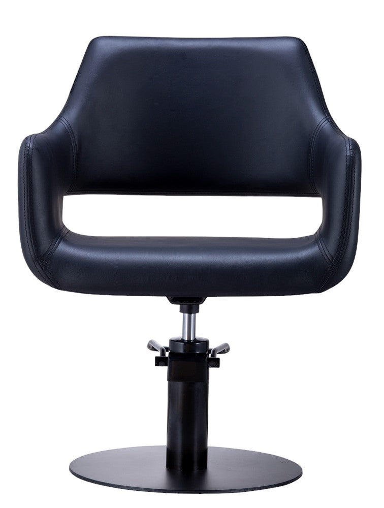 Karma Mudgee Salon Chair 02100101 - Black with Black Round Base & Pump