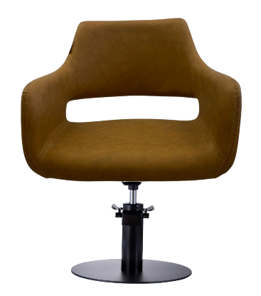 Karma Mudgee Salon Chair 02100501 - Tan with Black Round Base & Pump