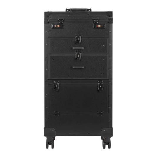 Karma Professional Portable Hard Case Salon Trolley Lockabe with Drawers KHRC01 - Black
