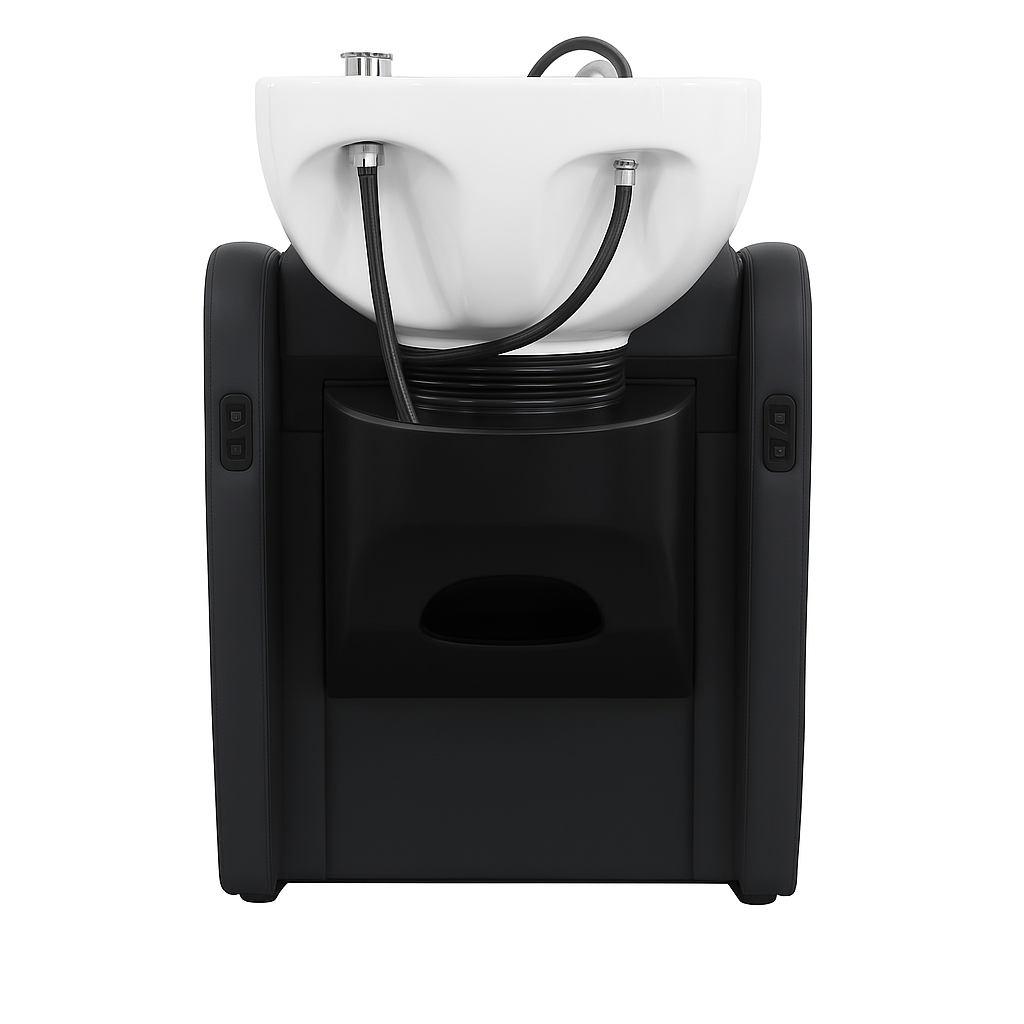 Karma Shampoo Unit Mosman with Shiatsu Massage Black with White Deep Basin 0318012204 - image 3
