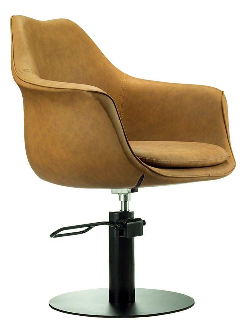 Karma Cronulla Salon Chair 02050501 - Tan with Black Round Base & Black Pump - image 2