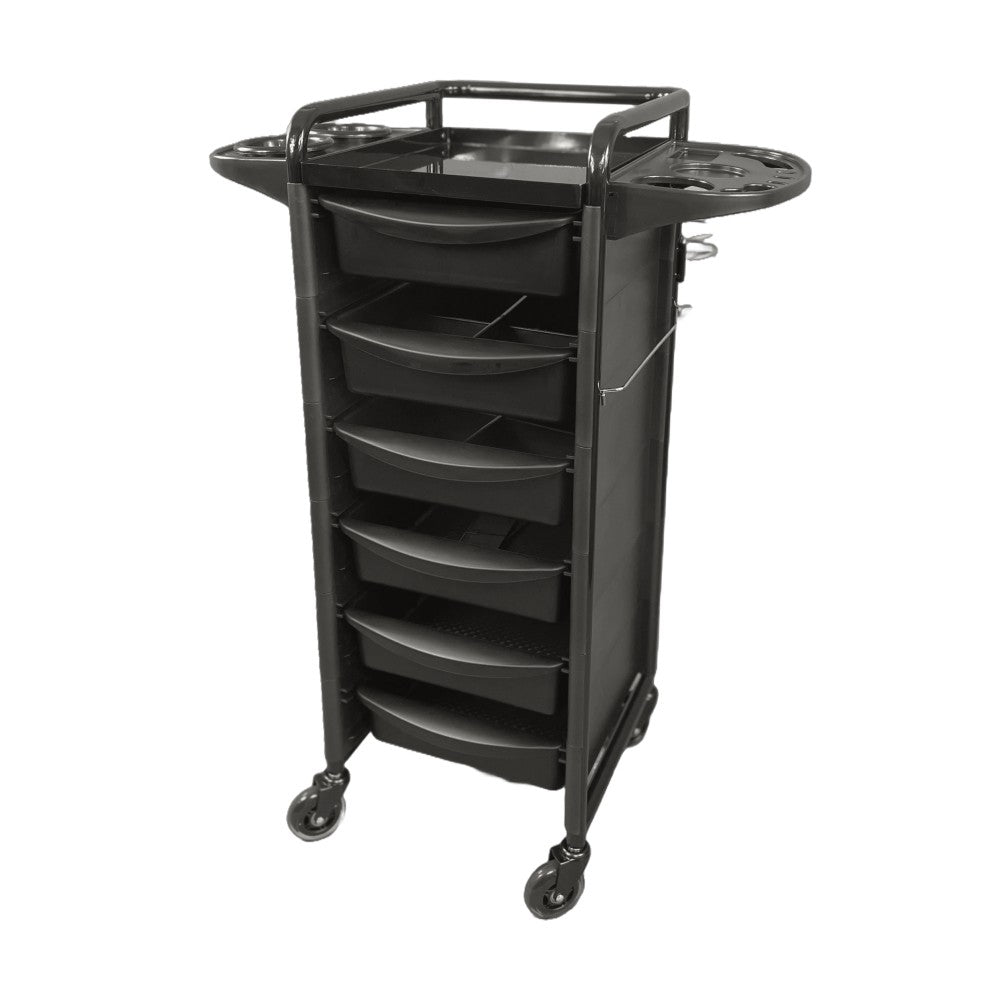 Karma Darwin Full Metal 7 Tier Hair Salon Super Heavy Duty Trolley Black 080501 - Fully Assembled - image 2