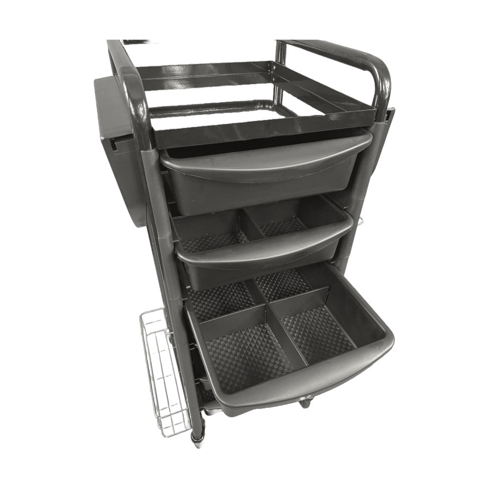 Karma Darwin Full Metal 7 Tier Hair Salon Super Heavy Duty Trolley Black 080501 - Fully Assembled - image 4