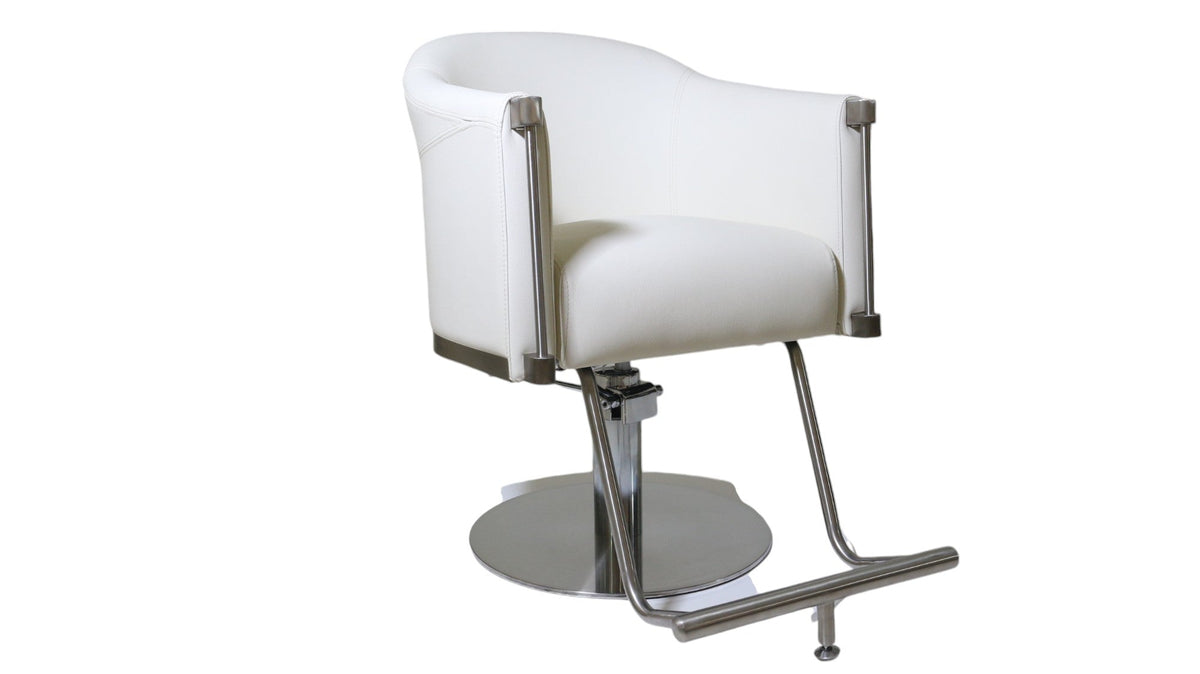 Karma Eden Salon Chair White with Silver Base 02180402