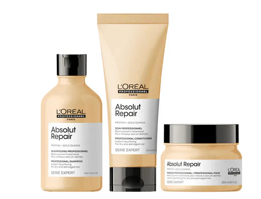 L'Oreal Professionnel Serie Expert Absolut Repair Shampoo, Conditioner & Resurfacing Mask Trio Pack