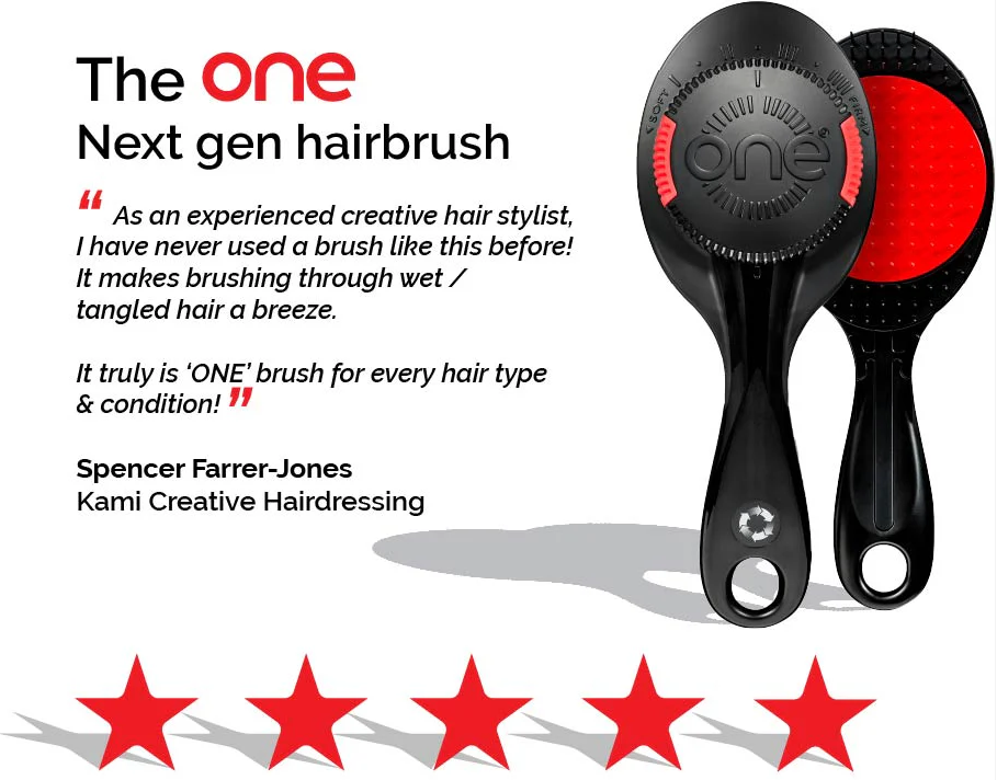 ONE PRO Hair Brush Adjustable Bristle Strength Pink - image 3