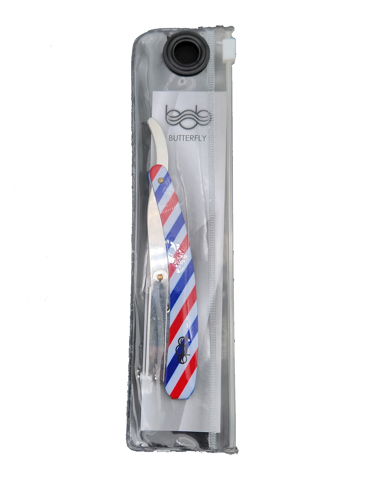 BOB Butterfly Metal Handle Cut Throat Shaving Razor - Barber Pole - image 3