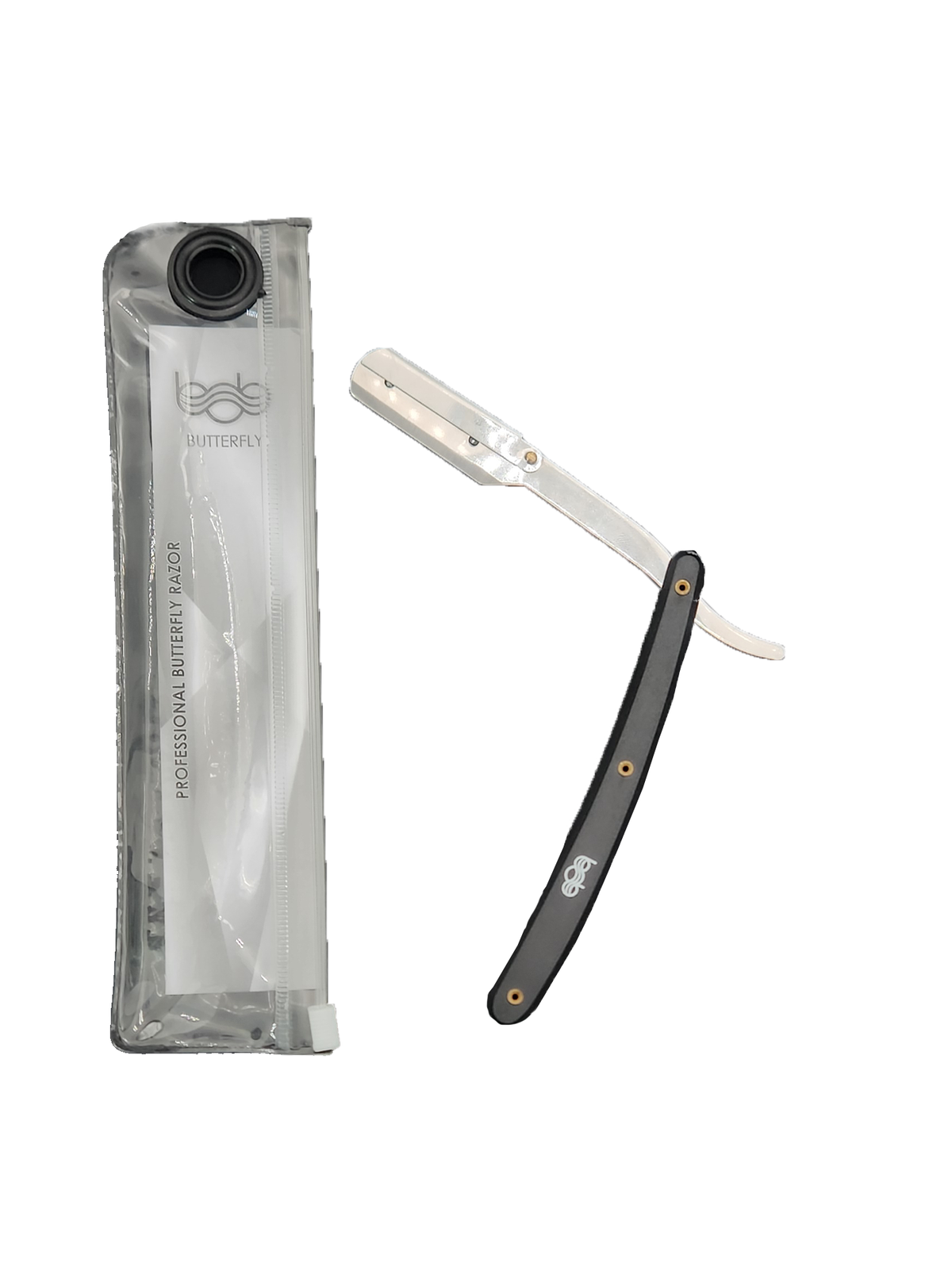 BOB Butterfly Plastic Handle Cut Throat Shaving Razor - Blue - image 2