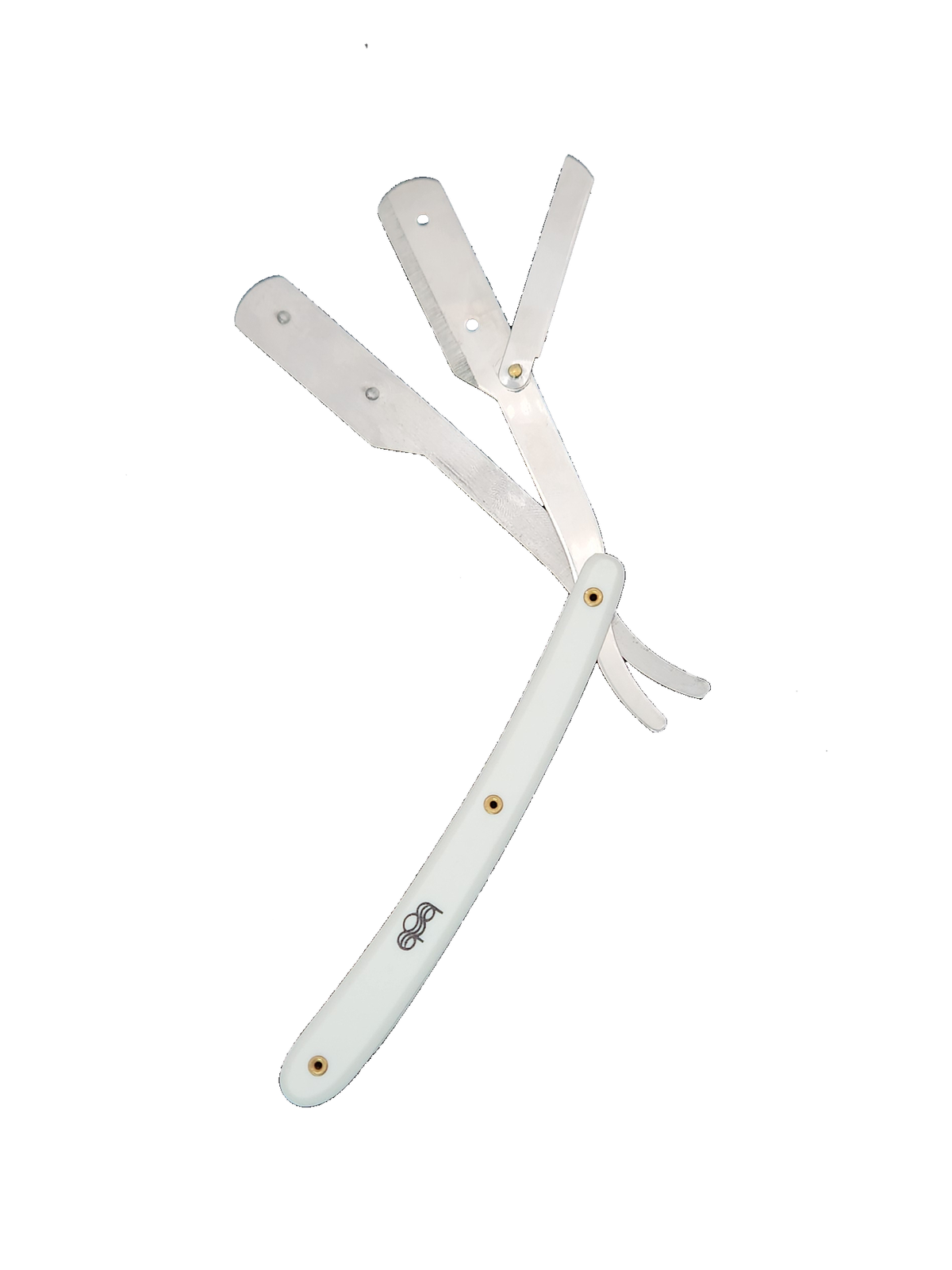 BOB Butterfly Plastic Handle Cut Throat Shaving Razor - White