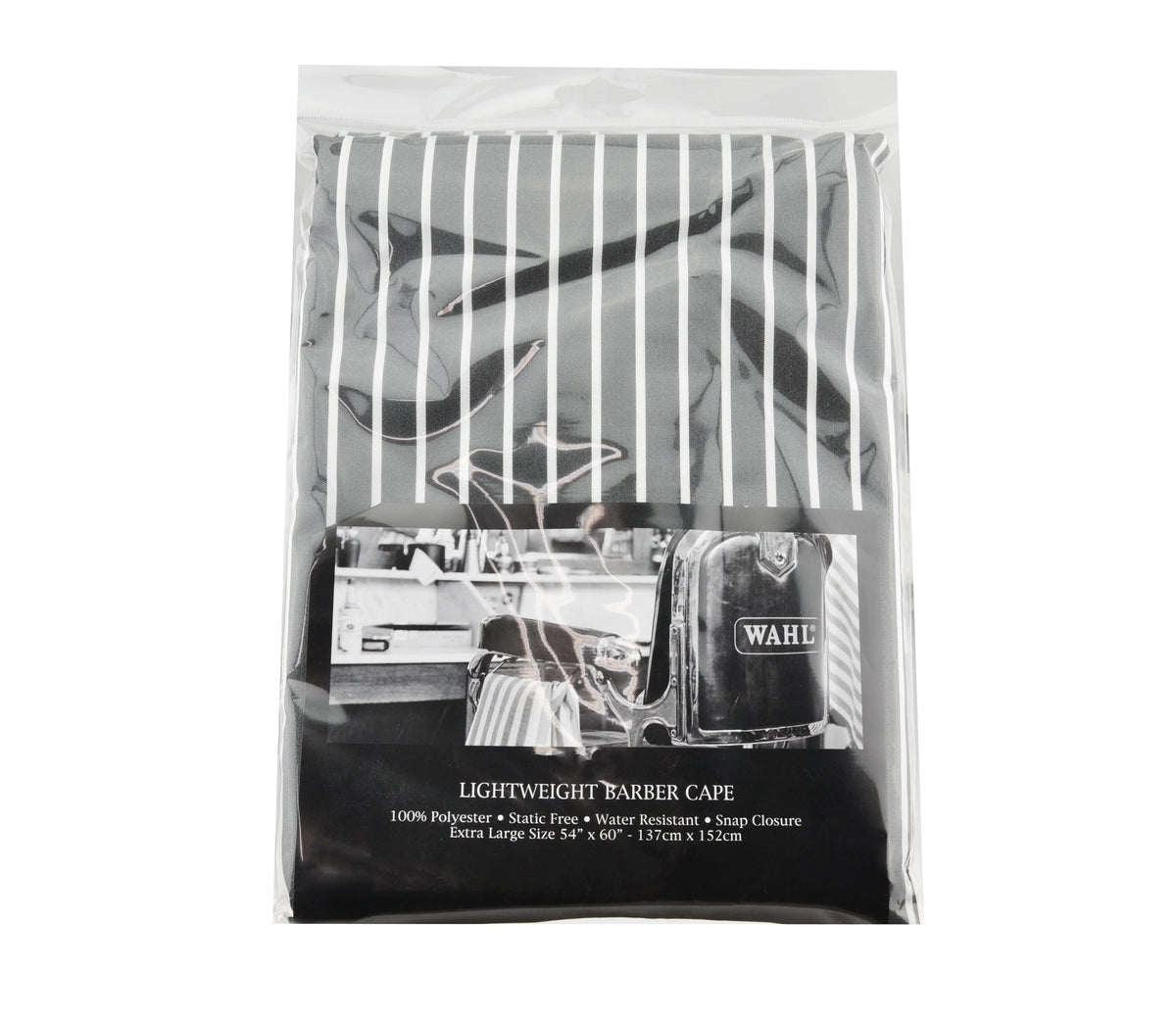 Wahl Lightweight Barber Cape Pinstripe Grey