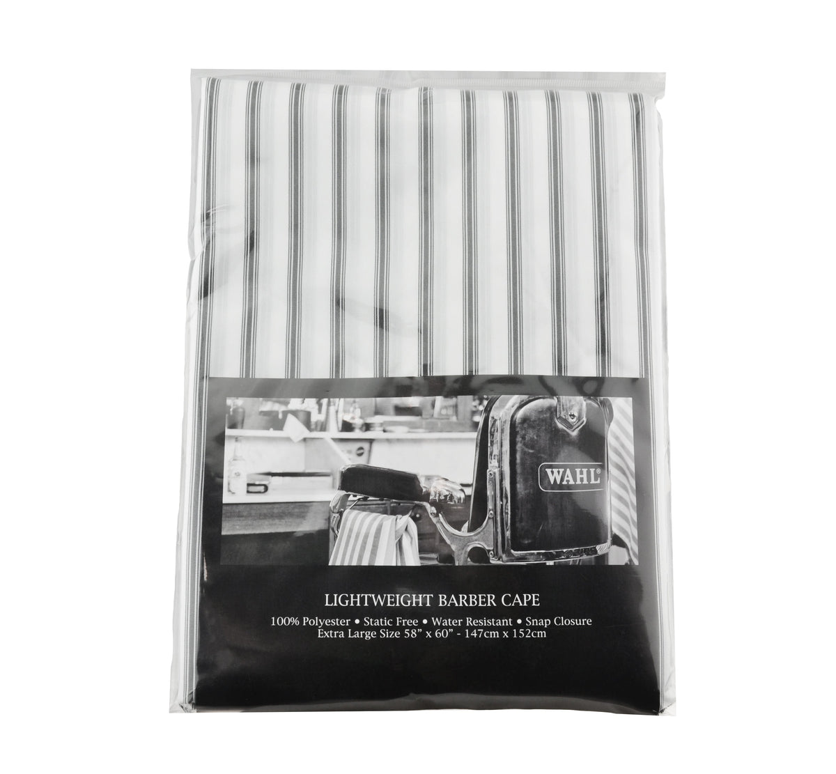 Wahl Lightweight Barber Cape Pinstripe White