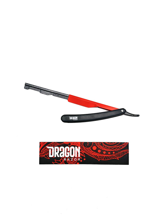 Dragon Razor Cut Throat Single Edge Razor Black and Red