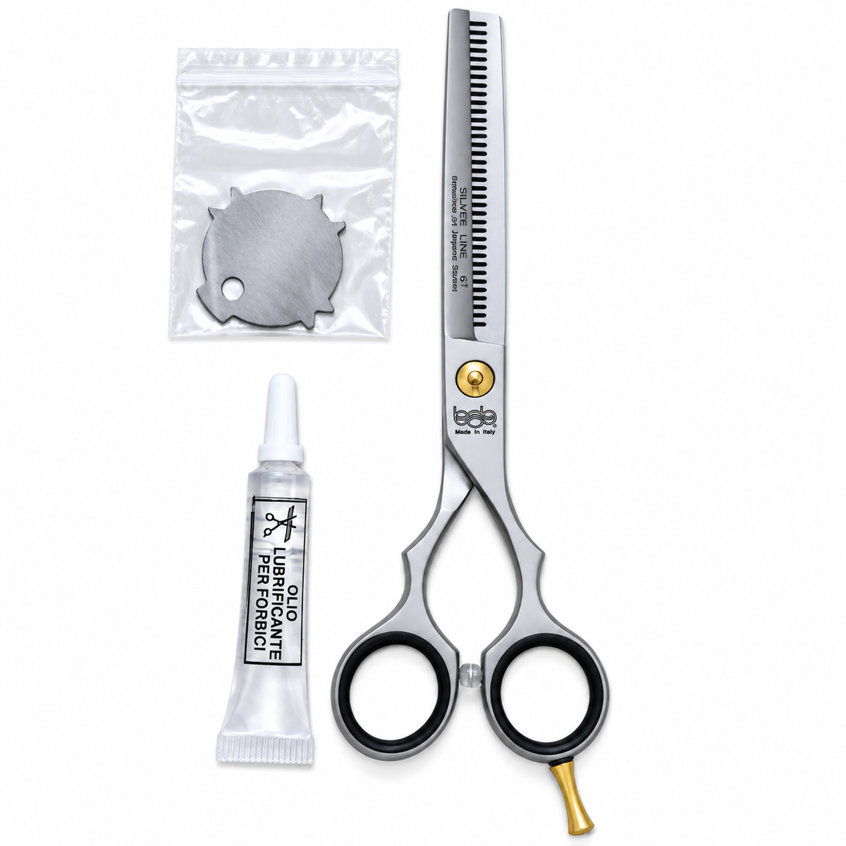 BOB Silver Line Edition 6 Inch Japanese Steel Scissor 440C - Made In Italy - image 3