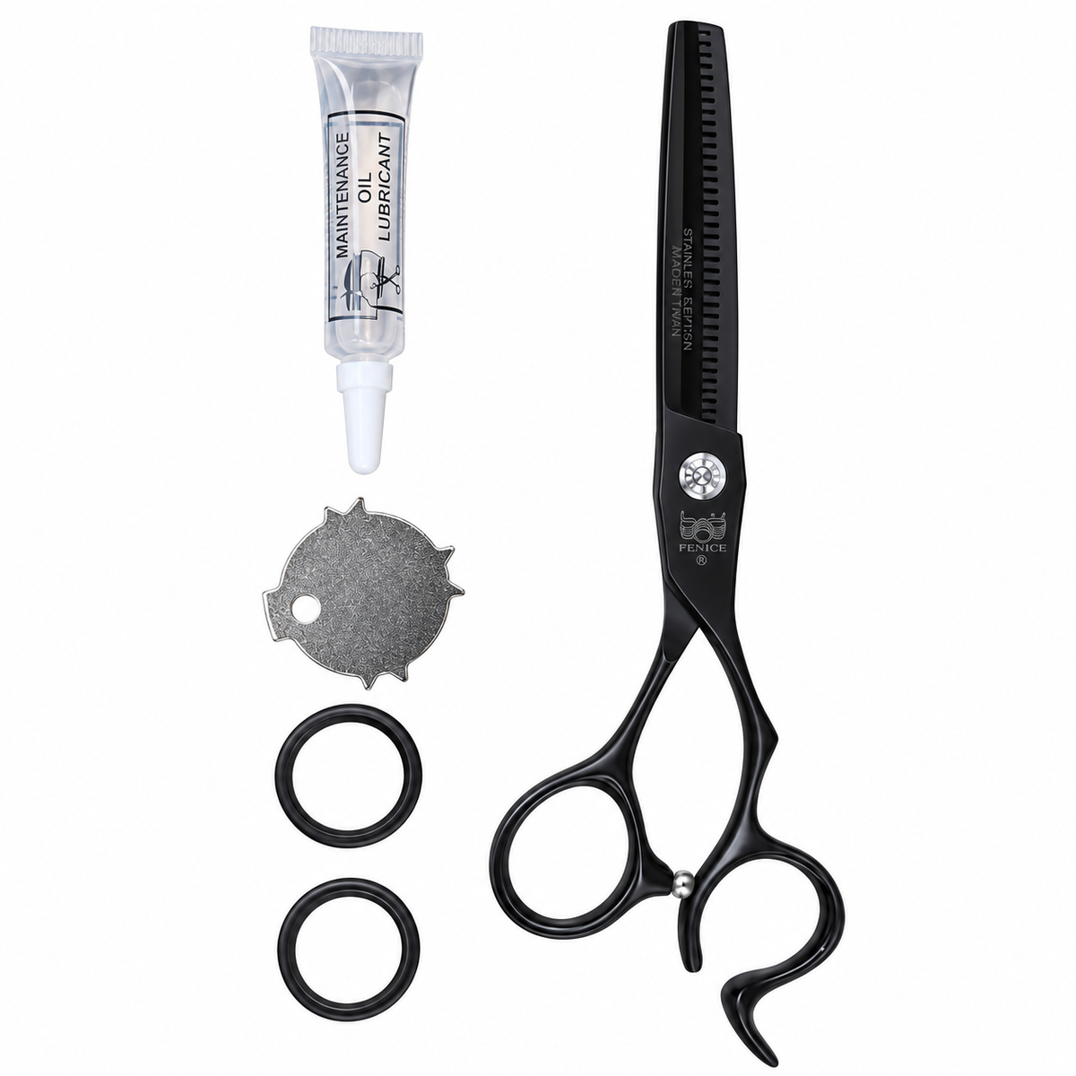 BOB Stealth Edition Black 6 Inch Japanese Steel Thinning Scissor 440C Steel - Made In Italy - image 4