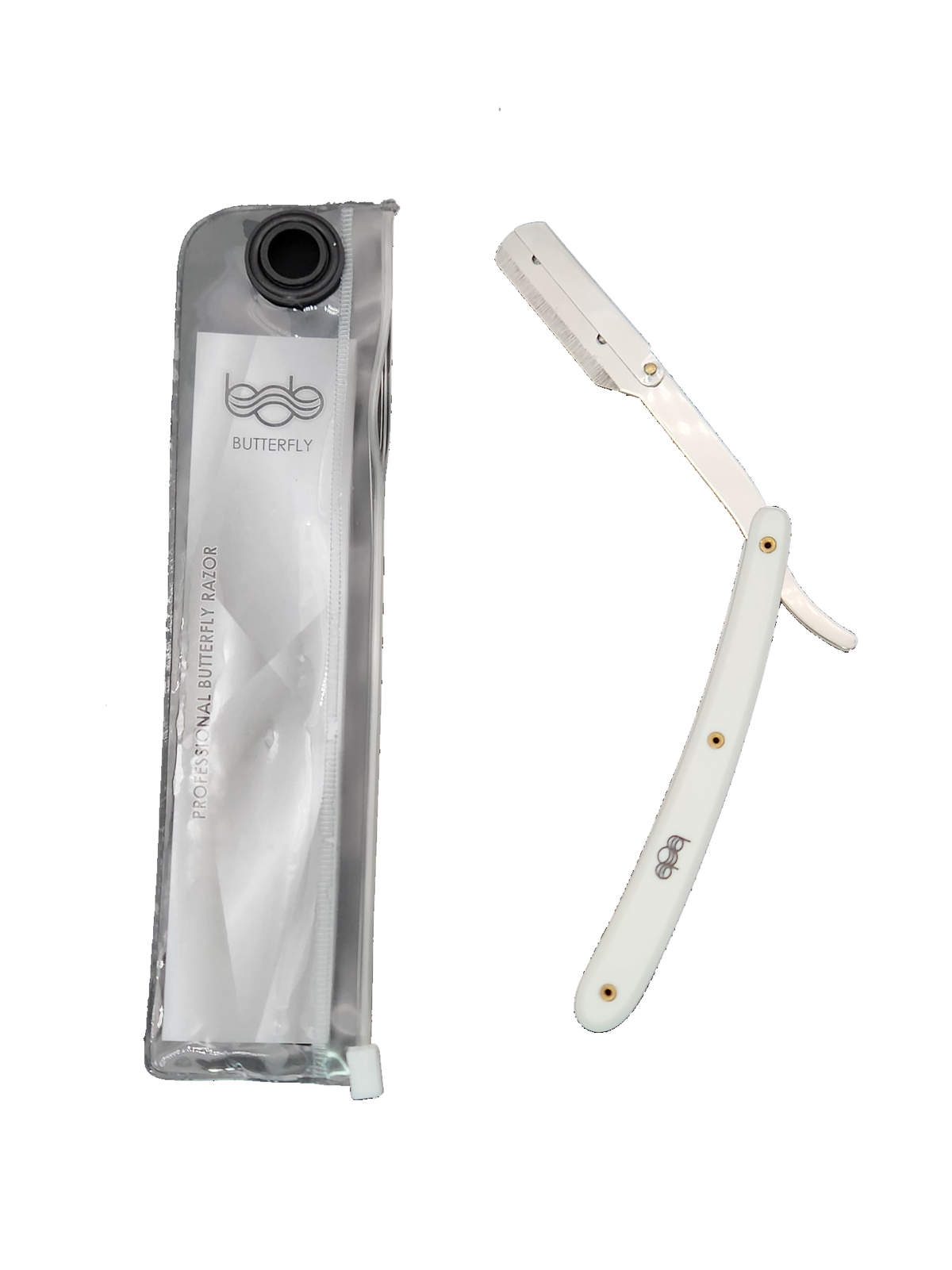 BOB Butterfly Plastic Handle Cut Throat Shaving Razor - White - image 2